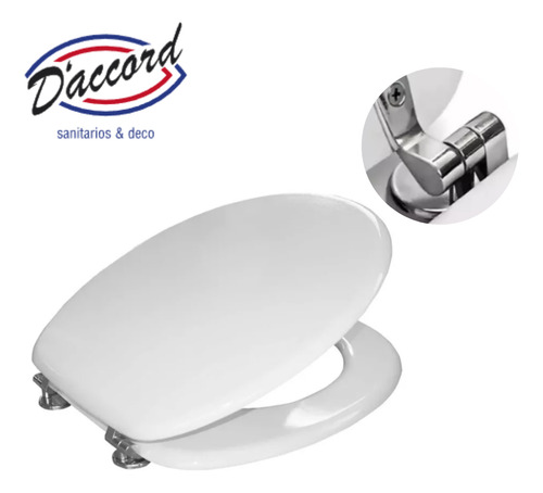 Tapa De Inodoro Apto Tau Dáccord Blanco Hjes Metálicos Oval
