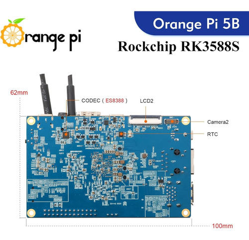 Computadora De Placa Única Orange Pi 5b 8gb 64gb Emmc