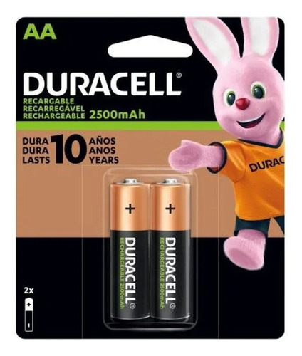 Pila Batería Duracell Recargable Aa. Blister X 2 Unidades.