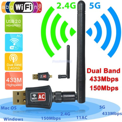 600 Mbps Dual Band 2.4 / 5ghz Wireless Usb Adaptador De Red 