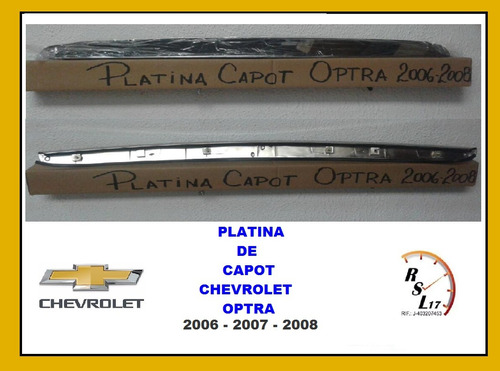 Platina Cromada Capot Chevrolet Optra 2006 2007 2008 2009