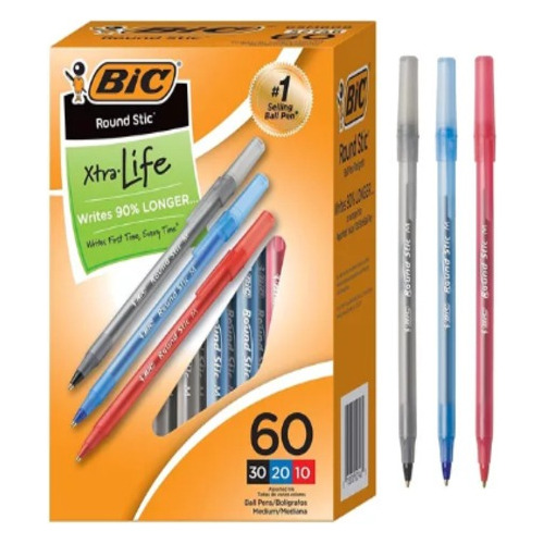 Boligrafos Bic Caja 60 Unidades Lapiceros Mixtos