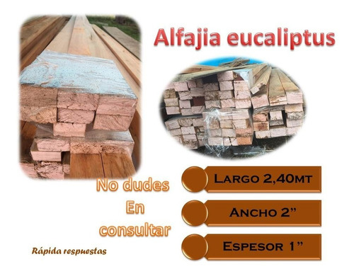 Imagen 4 de 9 de Alfajias De Eucaliptus Grandis Madera Clavador Rustica Seco