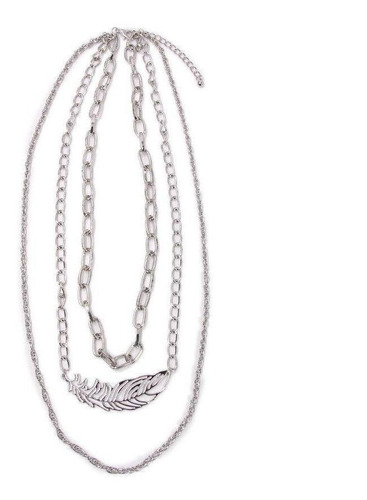 Collar De Cadena Triple De Plumas