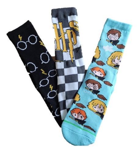 Calcetas 3/4 Harry Potter Microfibra Unitalla Unisex 3 Pares