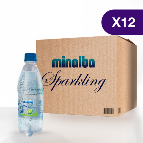 Imagen 1 de 1 de Agua Gasificada Minalba Sparkling Limón - Caja De 12 Unidade