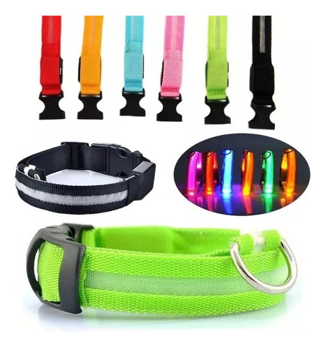 Collar Para Perro O Gato Luz Led Recargable Usb 