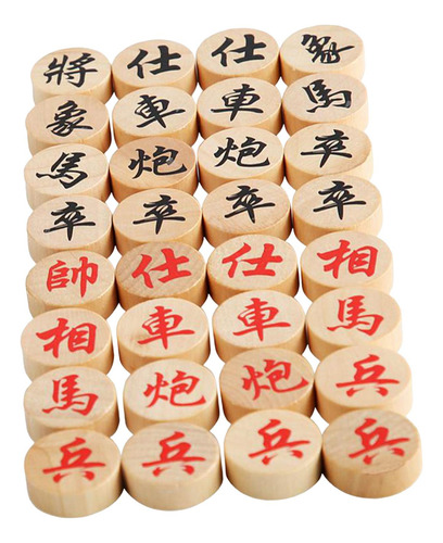 32 Piezas De Ajedrez De Madera, Piezas De Juegos Xiangqi,