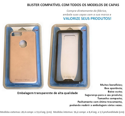 Imagem 5 de 6 de Nova Embalagem Para Capa De Celular - 300 Unidades