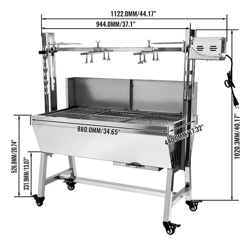 Asador Para Barbacoa Asador De Carbón 66 Libras Con