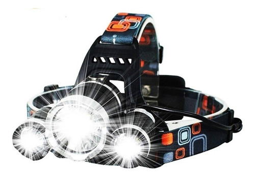 Imagen 1 de 10 de Linterna Led Minero Vincha 3 Cree T6 Recargable Usb 12v