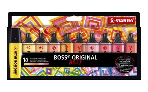 Resaltadores Stabilo Boss Arty Set Colores Calidos X 10