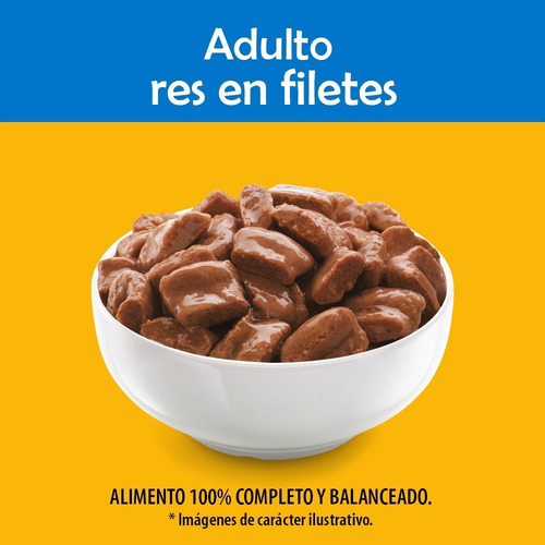 Imagen 3 de 5 de Pedigree, Alimento Perros Adultos, Res, 30 Sobres, 100g C/u