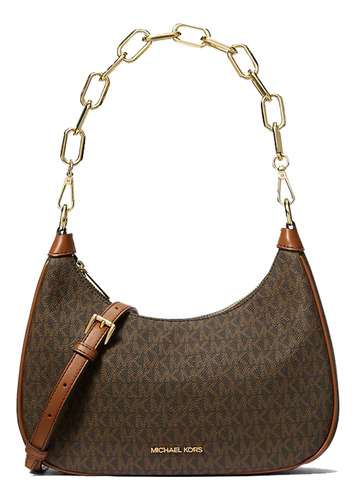 Bolsa Michael Kors Original Cora Zip Shoulder Logo Brown