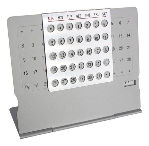 Calendário De Mesa De Metal Planejador De Data Ajustável