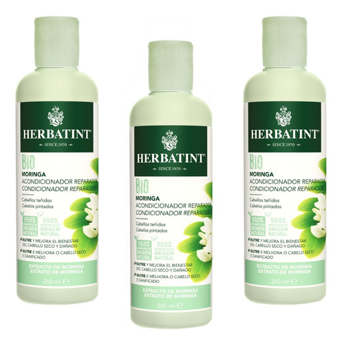 Acondicionador Reparador Orgánico Herbatint Moringa X 3u