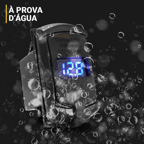 Imagem 4 de 8 de Carregador Usb Automotivo 2 Portas 5v Com Voltímetro