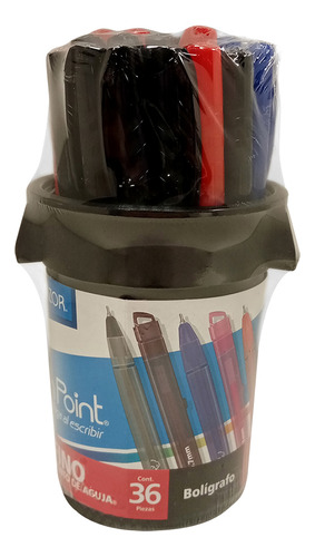 Azor Pin Point Boligrafo Colores Surtidos Bote Con 36 Piezas