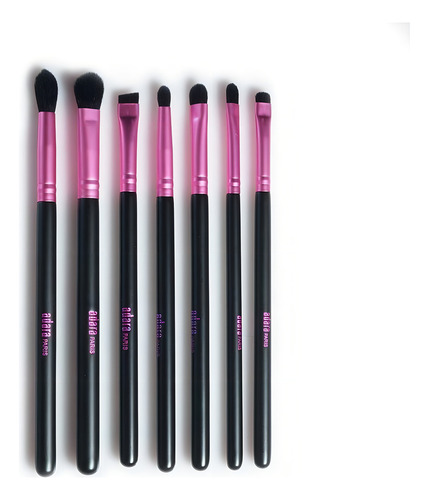 Set De Brochas Adara 7 Piezas Para Ojos Color Negro