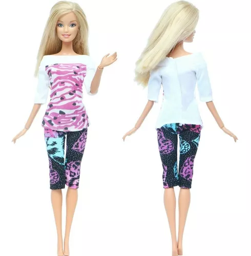 Roupa Para Boneca Barbie + 2 Sapatos Fashion Chic Luxo 06f