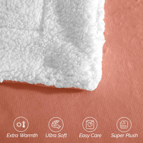 Manta Sherpa Reversible Acolchada Para Sofá Y Cama King Cora