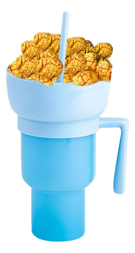 Vaso 2 En 1 Para Aperitivos Con Asa, 33 Oz, Ideal Para Cines