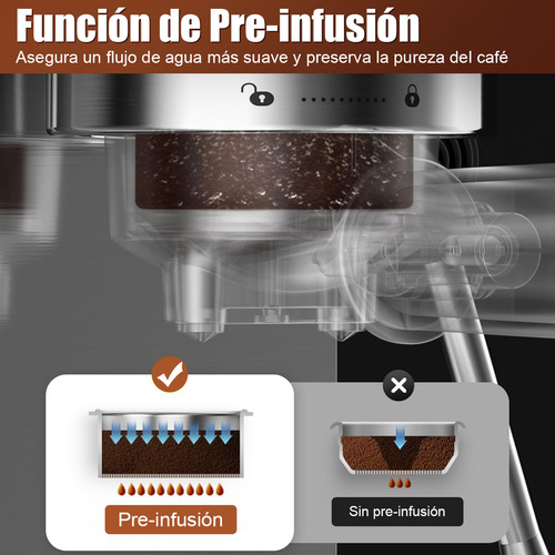 Cafetera Espresso 20 Bar Cafetera Semi Automatic 1350w