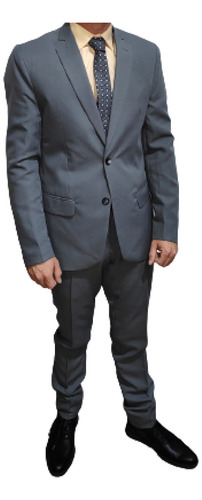 Imagen 2 de 10 de Ambo Traje Saco Con Pantalon Gris Maxima Calidad