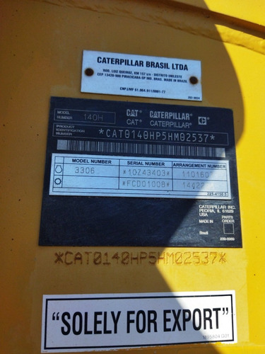 Motoniveladora Caterpillar 140h