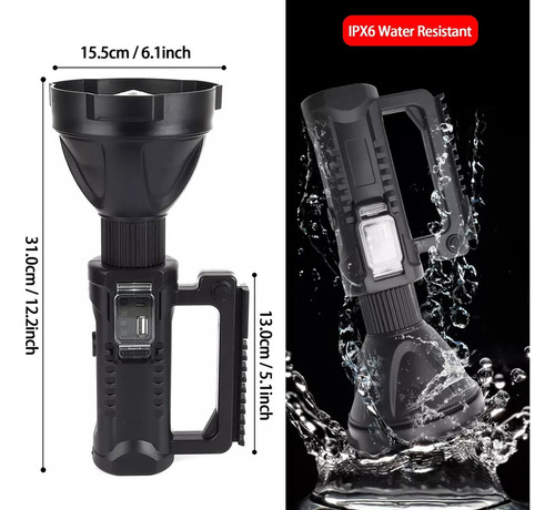 Mox Linterna Led Holofote De Largo Alcance 600 M Usb