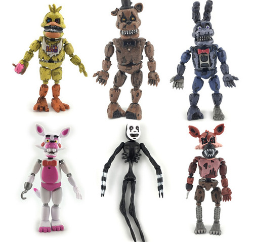 6 Figuras Five Nights At Freddy's Nightmare +