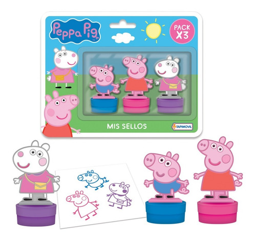 Imagen 2 de 4 de Sellitos Infantiles Peppa Pig George Muñequito Figuras Sello