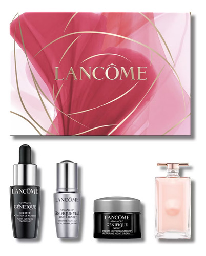 Mini Set Lancome: Serum + Contorno De Ojos + Crema + Perfume