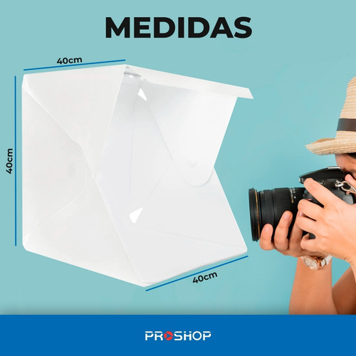 Imagen 8 de 10 de Caja De Luz Light Box Soft Box Led 40x40 Fotografia Plegable
