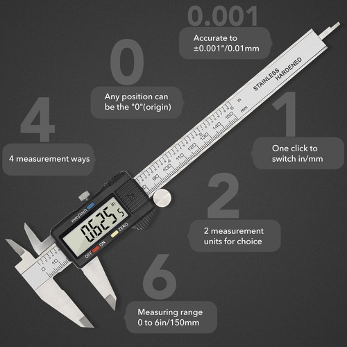 Herramienta De Medición Digital De Acero Inoxidable De 15 Cm