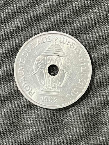 Imagen 2 de 4 de Laos - 20 Cents - Año 1952 - Aluminio - Elefantes Km #5