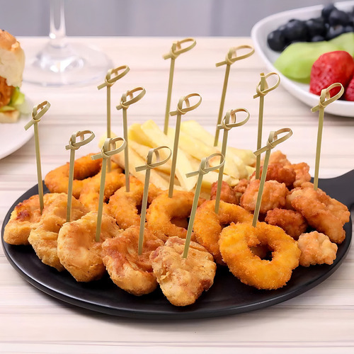 Palillos De Bambú Para Brochetas Con Nudo 100 Piezas