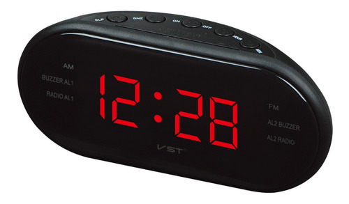 Radio Relógio De Cabeceira Cama Fm Despertador Tomada Vst
