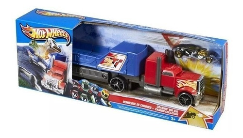 Hot Wheels Transportador De Choques Trailer Rojo 30 Cms