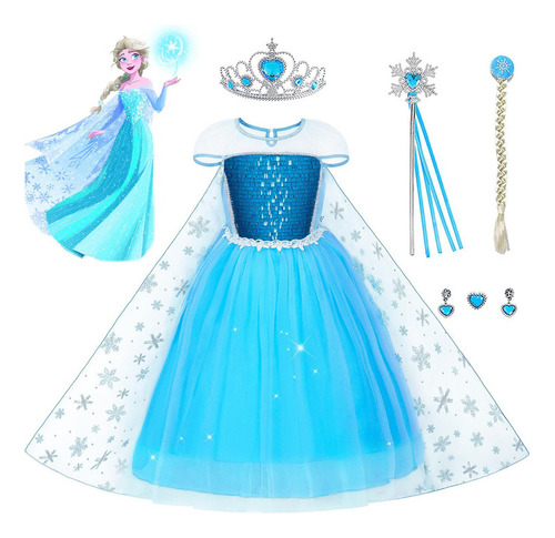 Disfraz De Elsa Princess Frozen I Para Fiesta, Accesorios