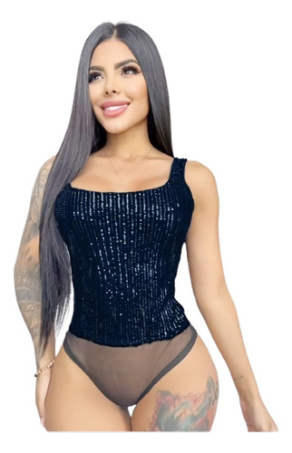 Blusa Brillante Mujer Body Lentejuelas Mujer Elegante 