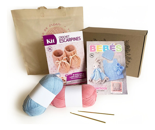 Kit Manualidades Tejido Crochet Escarpines Bebé + Materiales