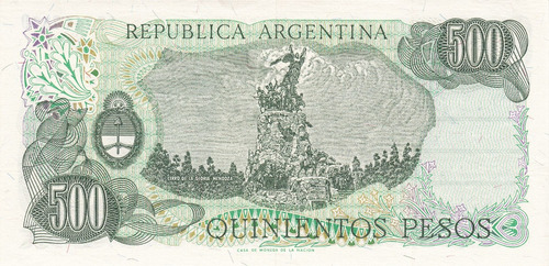 Antiga Cédula Colecionavel De 500 Pesos Argentinos (Usado)