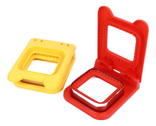Cortador De Sándwich Cuadrado Rojo Y Amarillo De Acero Inoxi