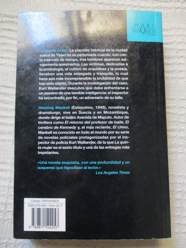 Imagen 2 de 5 de Henning Mankell - La Quinta Mujer