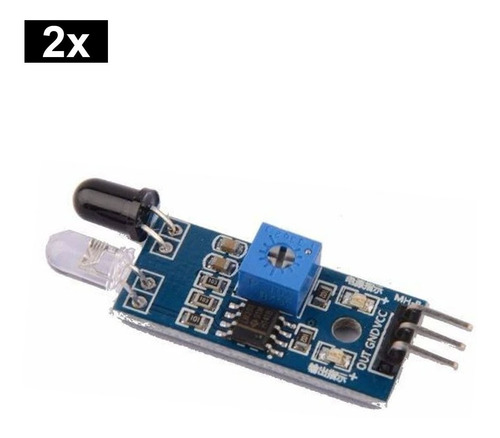 Imagem 2 de 4 de 2x Sensor Obstáculo Reflexivo Infravermelho Ir Para Arduino