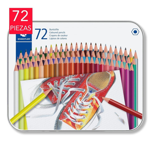 Lapices De Colores Staedtler 72  Caja Metal Profesional