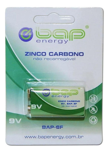 Bateria 9v Bap-6f De Zinco Carbono