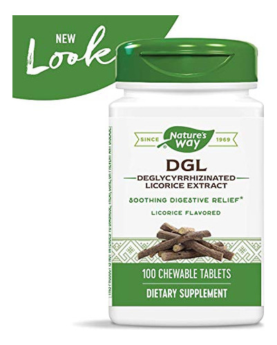 Tabletas Masticables Nature's Way Dgl 3:1 Para Aliviar La Di