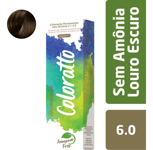 Tinta 6.0 Itallian Color Coloratto 60g Louro Escuro